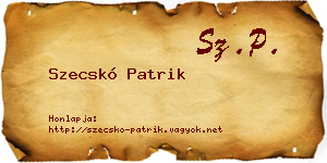 Szecskó Patrik névjegykártya